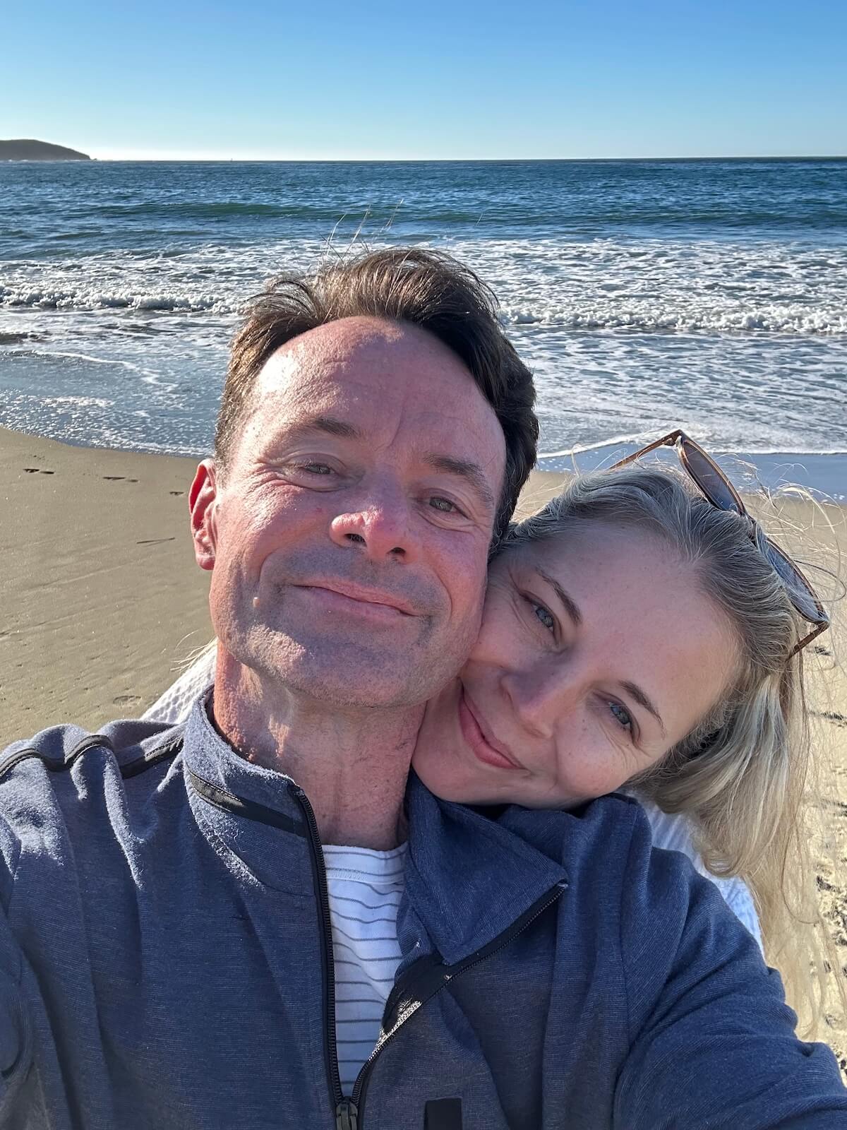 Chef Douglas Keane at the beach with Julie