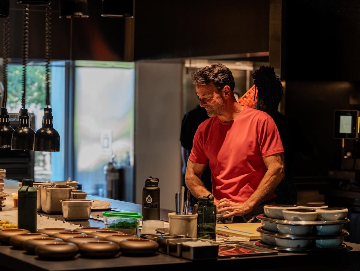 Chef Douglas Keane in the kitchen
